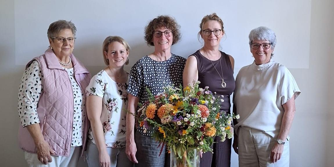 kfd Wemmetsweiler, Leitungsteam (27.09.2026) (c) Susanne Dörr | kfd Wemmetsweiler Fünf Frauen des Leitungsteams der kfd Wemmetsweiler